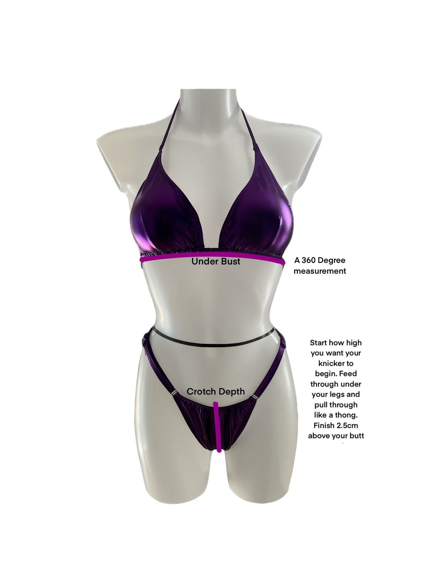 Under bust and crotch depth measurement